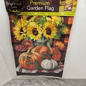 Briarwood Lane Fall Sunflower Pumpkin Garden Flag 12.5x18 Autumn Harvest Decor